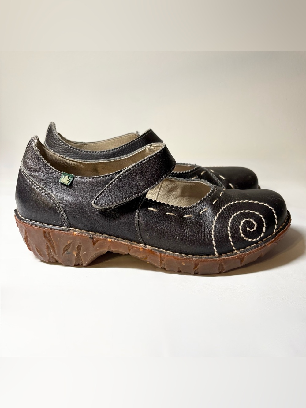 El Natura Lista Yggdrasil Black Leather Mary Jane Shoes Women’s US 8.5 EU 39